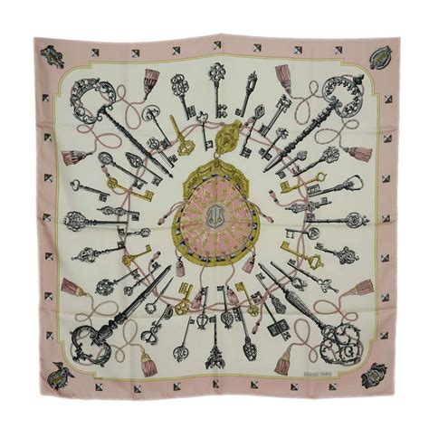 hermes pink key print scarf|hermes scarf identification.